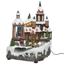 Kaemingk / Composition de Noël Winterdorf Church 36 cm avec éclairage et mouvement