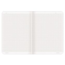 BRAUBERG / Carnet 60 l. tapis en similicuir à carreaux, surpiqûres, B5 (179x250mm), GRIS, HARMONIE / 2 pcs.