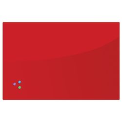 Board magnetic marker glass (60x90 cm), 3 magnets, RED, BRAUBERG