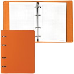 BRAUBERG / Notebook on rings A5 (180x220 mm), 120 sh., Textured leather, "Joy", orange / light orange / 2 pcs.
