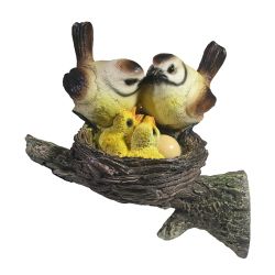 Ремеко / Decorative garden figure "Nest with gray birds" L18W10,5H14,5cm.