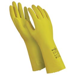 MANIPULA / Gloves latex "Shine", cotton dusting, size 7-7.5, S, yellow