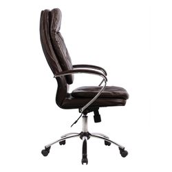OFFICE METTA "LK-11CH" chair, leather, chrome, brown
