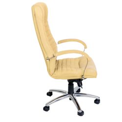 Office chair "Orion steel chrome", leather, chrome, beige