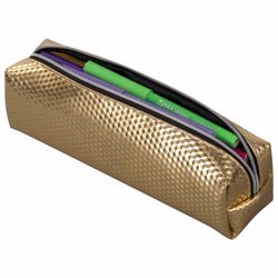 Pencil case-cosmetic bag BRAUBERG, glossy, soft, "Celebrity Gold", 21х5х6 cm