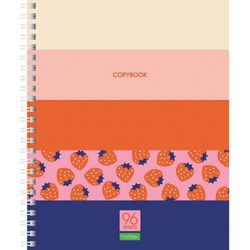 HATBER / Notebook A5, 96l., -ECO, comb, cage, cardboard cover, "Berries" / 8 pcs.