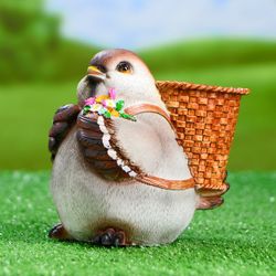 Хорошие сувениры / Figure pots "Sparrow with a basket on the back"
