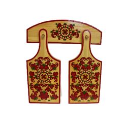 Беломорские узоры / Set of wooden kitchen boards "Boretskaya painting" 38 cm