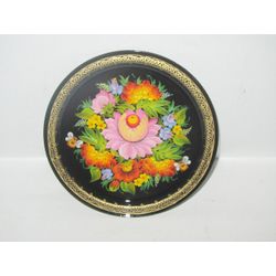 Сувениры из Н.Тагила / Souvenirs from N. Tagil / Tray "Round. Bouquet", 17cm