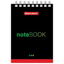 BRAUBERG / Quaderno "Black style" FORMATO PICCOLO 40 fogli A7, 75x105 mm, pettine, cartoncino, gabbia