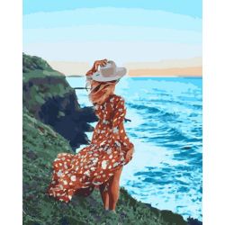 Опт-картина / Pintura por números 40x50 Garota na praia
