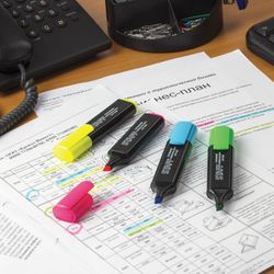A set of highlighters STAFF "EVERYDAY" 4 PCs., ASSORTED, line 1-5 mm