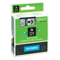 Cartridge for label printers DYMO D1, 19 mm х 7 m, plastic tape, black font, transparent background