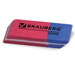 A set of erasers BRAUBERG "Assistant 80", 4-piece, 41х14х8 mm, red-blue, rectangular, thermoplastic rubber