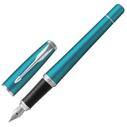 Bút máy PARKER "Urban Core Vibrant Blue CT", thân sơn mài ngọc lục bảo bóng, các chi tiết mạ crôm, màu xanh lam
