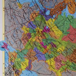 Mat-lined Board for writing (590х380 mm), with a map of Russia, DPS