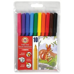 Pens KOH-I-NOOR, 10 colors, washable, triangular, plastic packaging, Euro slot