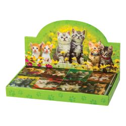 BRAUBERG / Non-ruled notebook "Kittens" SMALL FORMAT 40 sheets A7, 64x82 mm, gluing, plastic 3D cover, assorted
