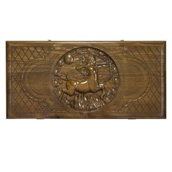 GamesDealer / Backgammon carved "Zodiac Sagittarius", Ustyan