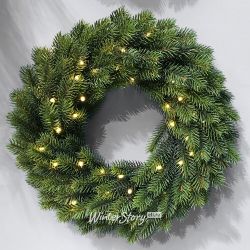 Kaemingk / Wreath with Preston bulbs 40 cm, 49 warm white LED lights, battery operated, 100% CAST, IP44