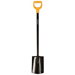 FISKARS / Solid Rounded Shovel, D-handle, 116 cm height, steel handle