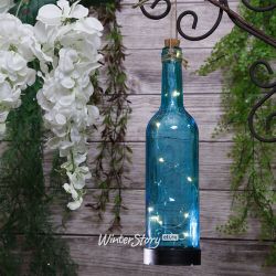 Kaemingk / Garden light - Solar Firefly bottle with solar battery 31 cm, 10 warm white LED bulbs, blue, IP44