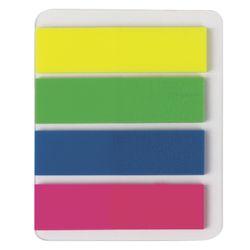 Bookmark adhesive STAFF NEON, plastic, or 12x45 mm, 4 colors x 25 sheets, Euro slot