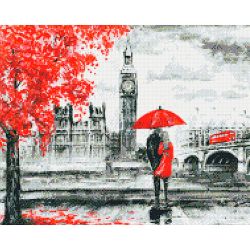 Опт-картина / Diamond mosaic, 40x50, square rhinestones Gray London