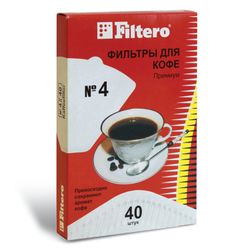 FILTERO PREMIUM No.4 filter for coffee makers, paper, bleached, 40 pieces