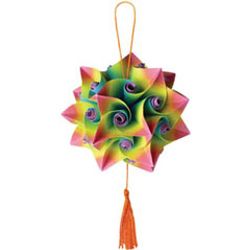 Knallbuntes Set zum Basteln einer Blumenkugel KUSUDAMA CHRISANTEMA - für Kinder ab 8 Jahren