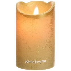 Kaemingk / LED candle Living Flame 12.5 cm gold wax battery operated, timer