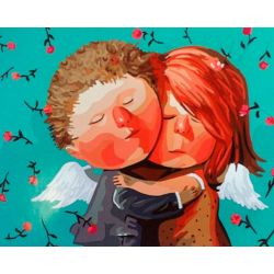 Опт-картина / Pintura por números 40x50 Abrazos angelicales