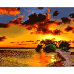 Опт-картина / Painting by numbers 40x50 Scarlet sunset