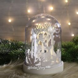 Kaemingk / New Year's lamp - dome Fairy Forest Winterwoods 18 cm battery operated, 6 LED lamps