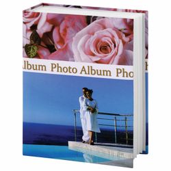 Photo album BRAUBERG on 304 photos 10x15 cm, hard cover, "Romance", blue with pink