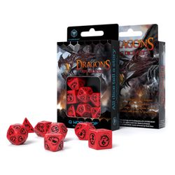 GamesDealer / Juego de cubos "Dragón", 7 piezas, Rojo-negro