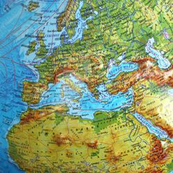 Глобен / Interactive globe physico-political, relief