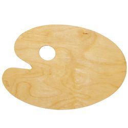 The palette for drawing, wooden, oval, 20x30 cm, thickness 3 mm