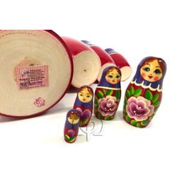Семеновская роспись / Russian girl - booklet matryoshka, 8 dolls - unconventional