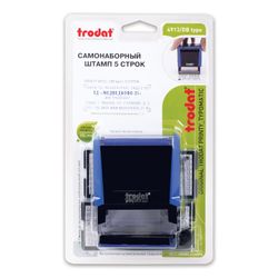 Stamp samoobrony 5-line, size of print 58х22мм, blue without frame, TRODAT 4913P4/DB, TICKET included
