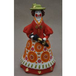 Дымковская глиняная игрушка / Figurine "City Lady in a Hat"