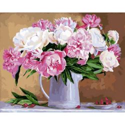 Опт-картина / Pintura por números 40x50 Peônias