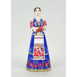 Vernissage of History / Statuette of a Cossack woman in a blue dress (hand-painted)