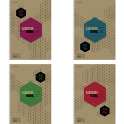 HATBER / Notebook A4 96 sheets, comb, cage, kraft cover, backing, "Graphics" / 8 pcs.