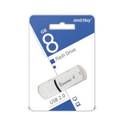 SMARTBUY / Flash Drive 8 GB, Paean, USB 2.0, white