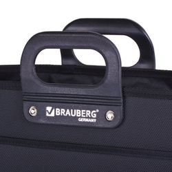 ब्रीफ़केस प्लास्टिक BIG FORMAT A3 (470x380x130 मिमी), BRAUBERG "पोर्टफोलियो", 3 डिब्बे, एक ज़िप के साथ, काला