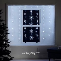 Kaemingk / LED curtain Air Snowflakes 1.2 * 1.35 m, 70 cold white micro LED lamps, silver wire, IP20