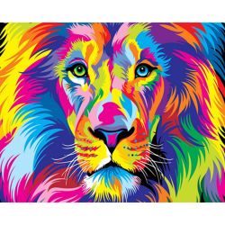Опт-картина / Tranh theo số 40x50 Sư tử cầu vồng