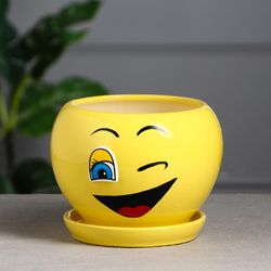 Керамика ручной работы / Flowerpot "Smile" 25 l