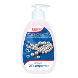 Sabonete líquido creme 300 ml, OFFISMAG, "Premium pérola", com efeito antibacteriano, dispensador